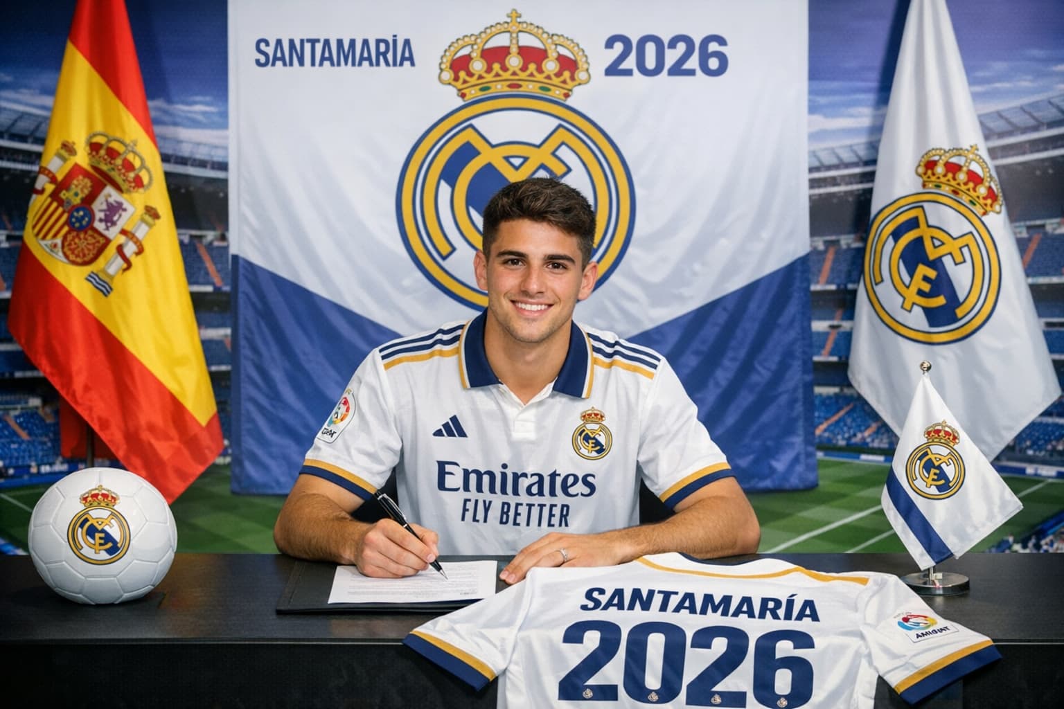 ريال مدريد يتعاقد مع المهاجم الشاب سانتاماريا