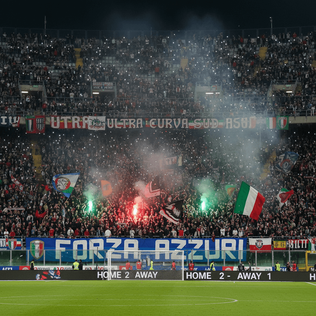 جماهير إيطالية متحمسة في الملعب