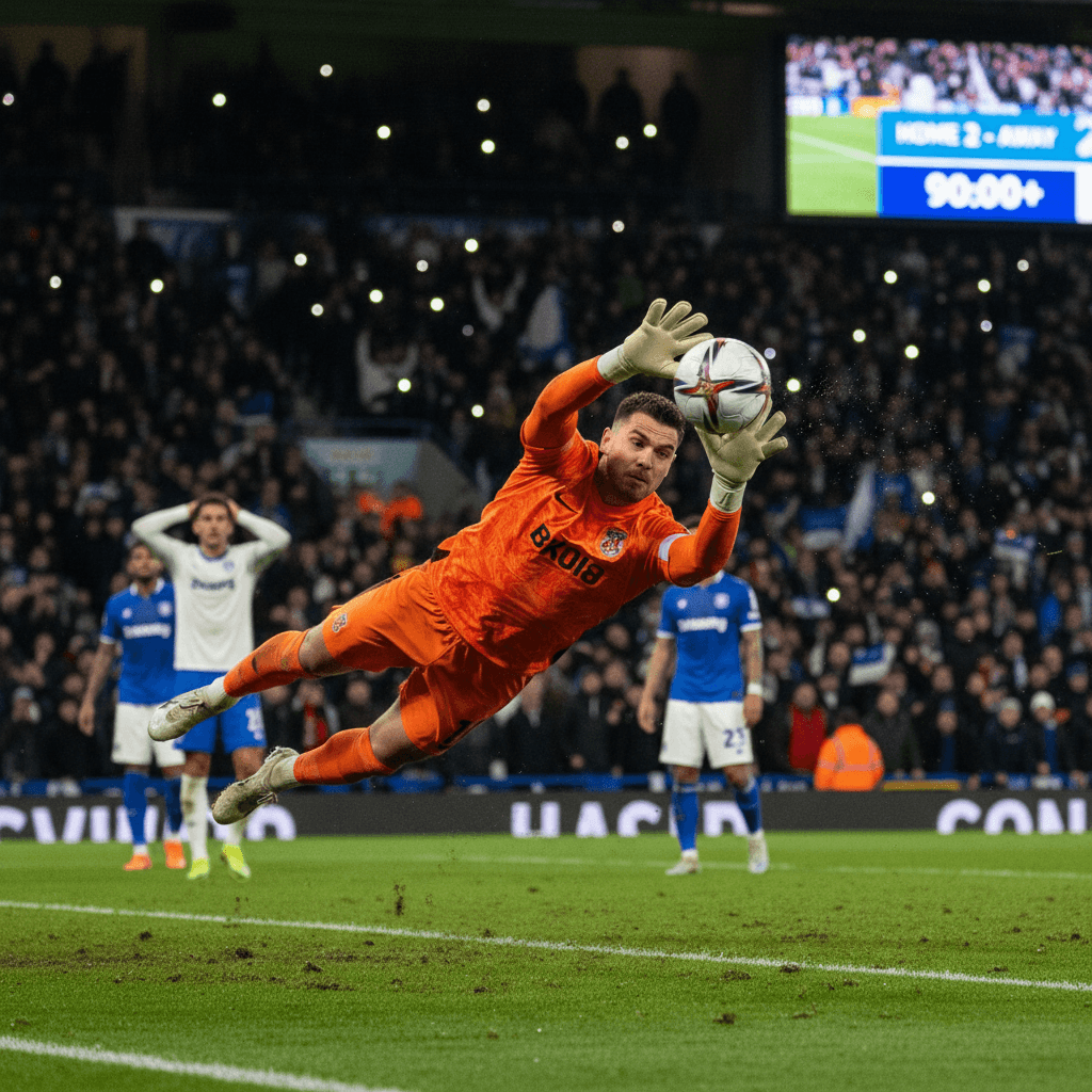 حارس مرمى يقوم بحفظ مذهل