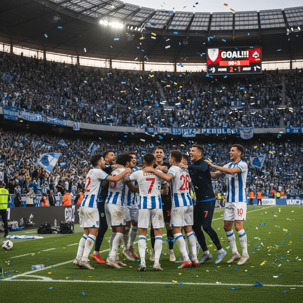 فريق يحتفل بهدف في الملعب