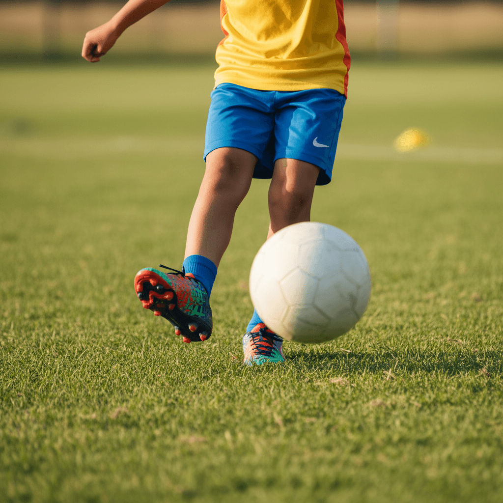 لاعب شاب موهوب يتحكم بالكرة